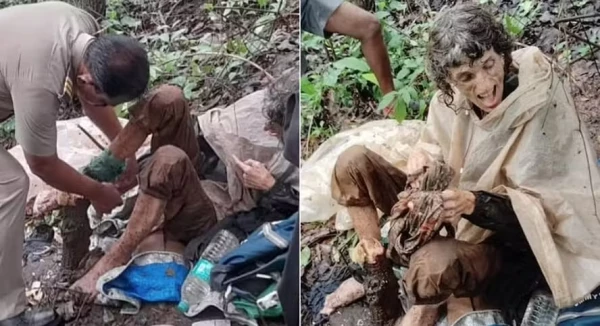 Mulher é acorrentada a árvore e diz que ficou mais de um mês na floresta sem comer