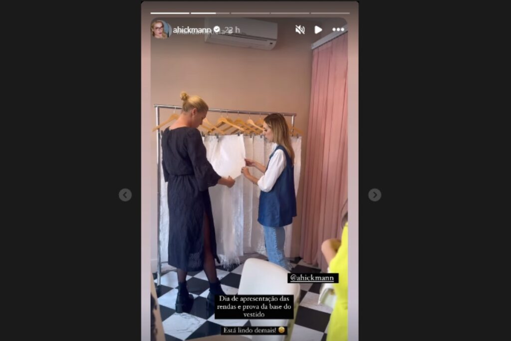ana hickmann provando vestido de casamento com edu guedes