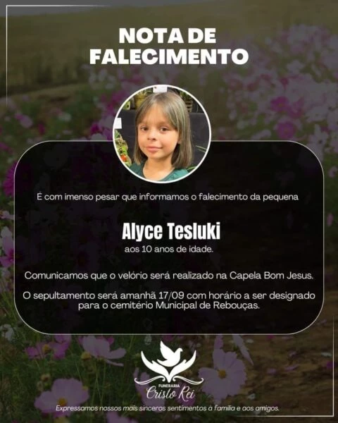 Polícia investiga causa da morte de estudante de 10 anos em escola de Rebouças, no Paraná