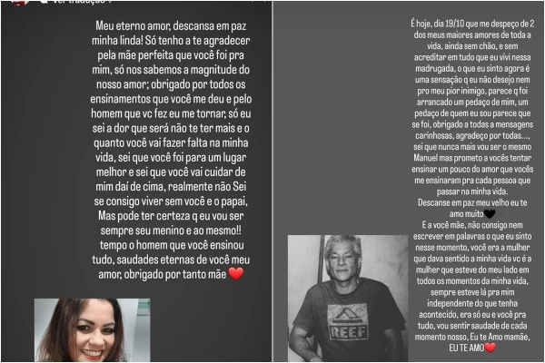 Finalista do Morena do Tchan sofreu infarto ao receber notícia da morte do ex-marido; filho que perdeu os pais no mesmo dia desabafa