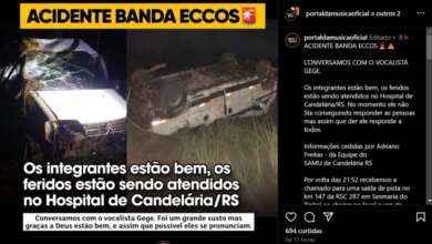 Acidente com banda interrompe viagem e deixa feridos na RSC-287; dois músicos tiveram ferimentos graves