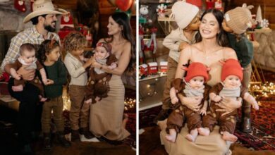Sorocaba e Biah Rodrigues com os filhos