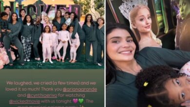 Ariana Grande e Cynthia Erivo com a família Kardashian-Jenner