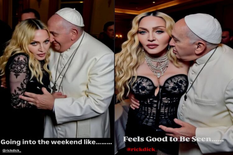 Madonna gera polêmica com fotos editadas com o Papa Francisco