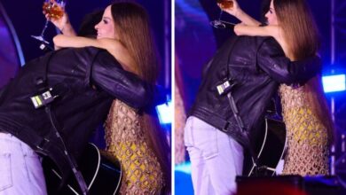 Maiara e Hugo se abraçaram ao final da apresentação
