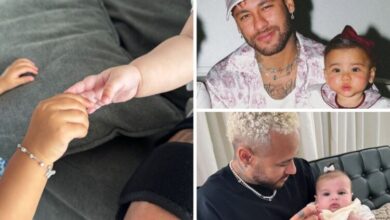 Neymar com Mavie e Helena