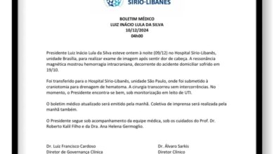 Presidente Lula é operado às pressas e vai parar na UTI do Sírio-Libanês; médicos encontraram uma hemorragia em sua cabeça