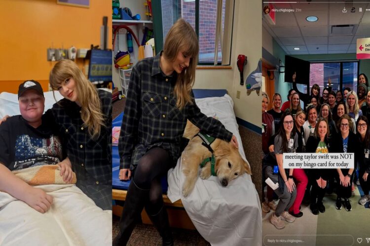 Taylor Swift encanta as crianças em Hospital Infantil