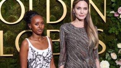 angelina jolie e filha zahara no globo e ouro 2025
