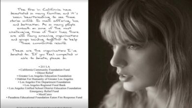 Taylor Swift demonstra solidariedade com vítimas de incêndios na Califórnia