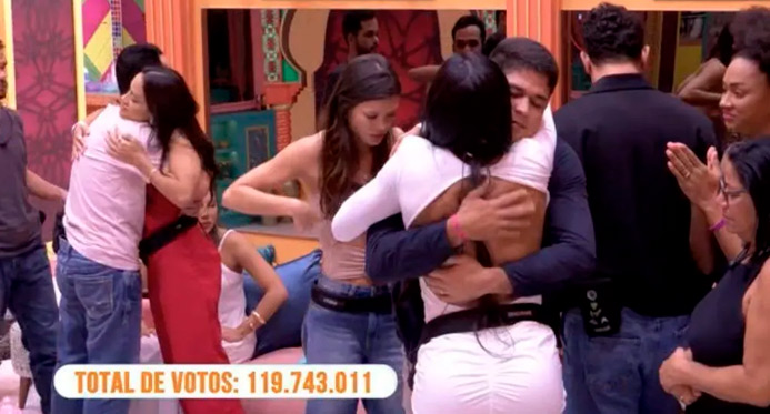 Paredão teve a maior votação do BBB 25, com mais de 119 milhões de votos