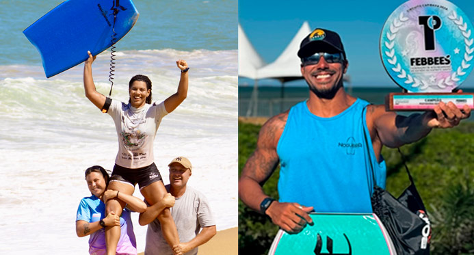 Lucas Nogueira e Maíra Viana conquistam o Circuito Estadual de Bodyboarding 2024