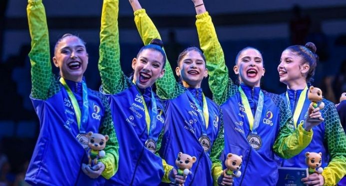 Brasil faz história e conquista duas pratas inéditas no Mundial de Ginástica Rítmica