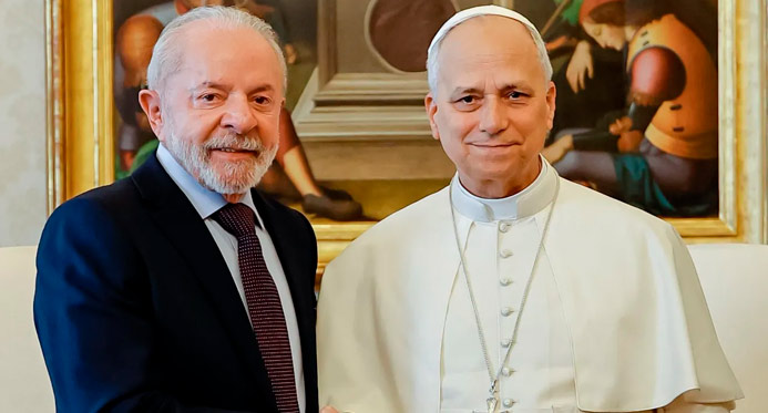 Lula se encontra com papa Leão XIV no Vaticano