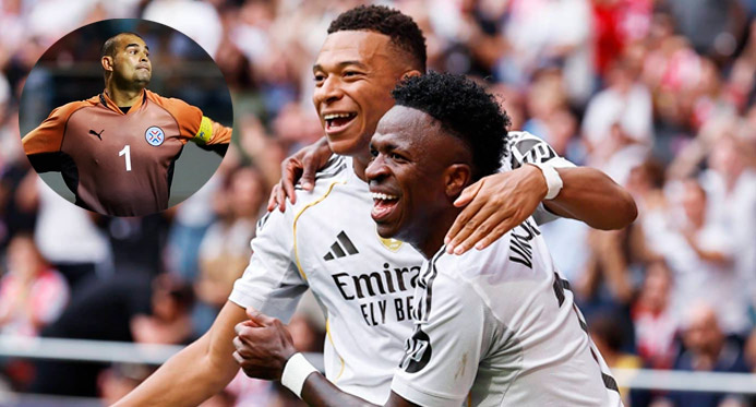 Ex-goleiro paraguaio ataca Vinicius Júnior e critica Mbappé: "Vive com um travesti"
